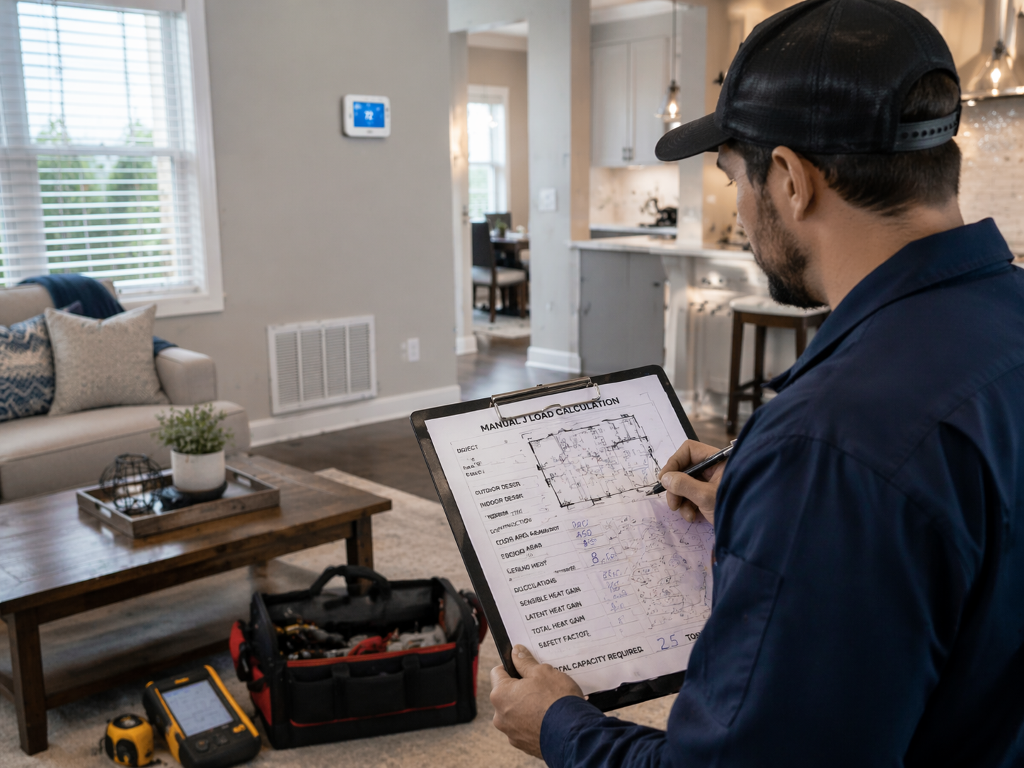 Tech doing AC load Calcs